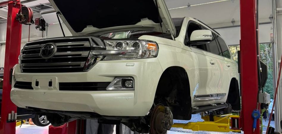 Toyota hybrid vehicle receiving professional maintenance in Charleston, SC